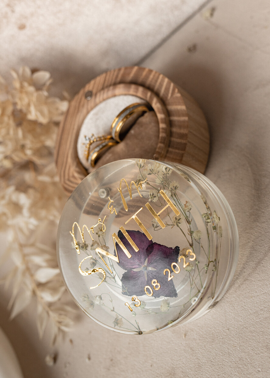 RING BEARER BOXES & PILLOWS Epoxy Wedding rings Box epoxy resin and wood wedding ring box for ceremony, Boho Epoxy Wedding Ring Boxes his hers, Transparent Epoxy dubble Ring Box for wedding, Wood resin flowers Marriage Proposal Ring Box