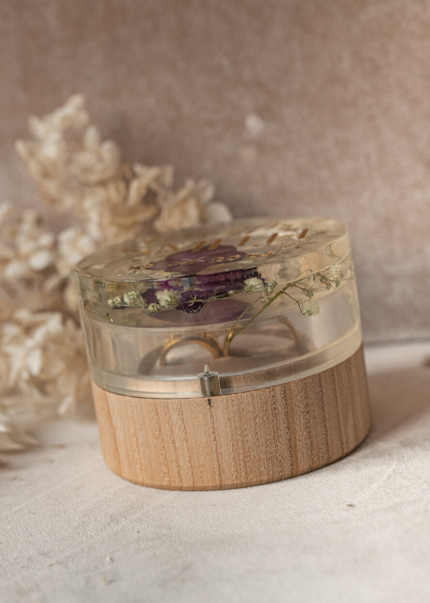 RING BEARER BOXES & PILLOWS Epoxy Wedding rings Box epoxy resin and wood wedding ring box for ceremony, Boho Epoxy Wedding Ring Boxes his hers, Transparent Epoxy dubble Ring Box for wedding, Wood resin flowers Marriage Proposal Ring Box