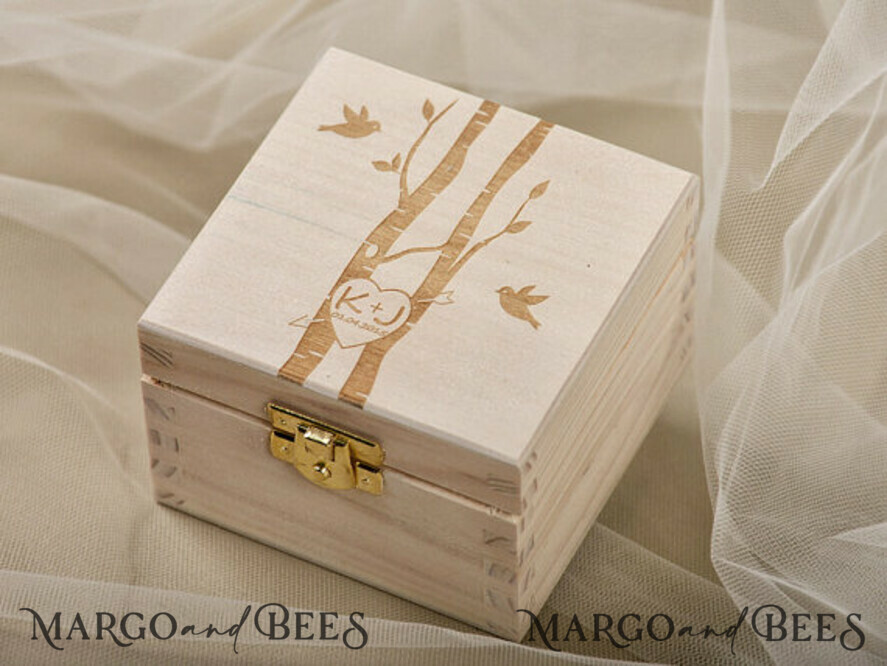 RING BEARER BOXES & PILLOWS Epoxy Wedding rings Box Presoanlised wedding Ring box for 2 or 3 rings, Handmade wedding ring box • Real Flowers ring bearer box • wood luxury ring box