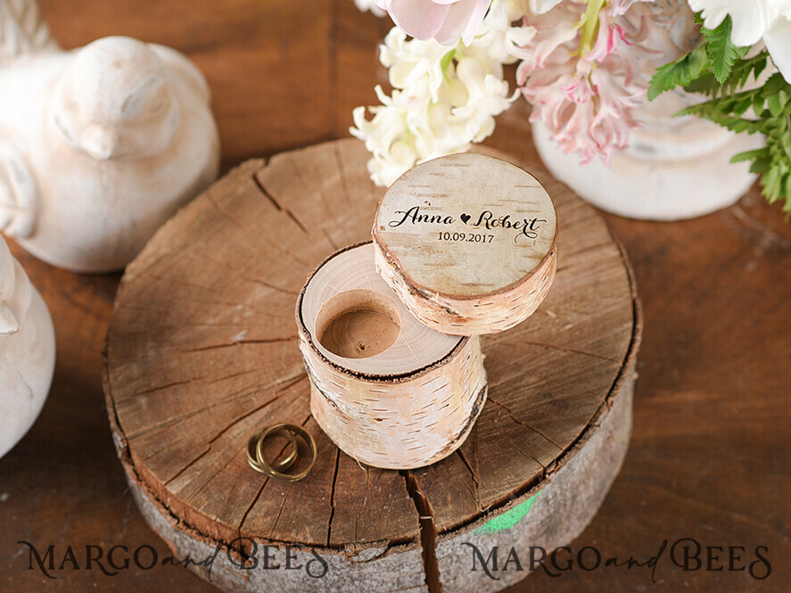 RING BEARER BOXES & PILLOWS Epoxy Wedding rings Box Personalised wedding box his and hers, Handmade wedding ring box • Real Flowers ring bearer box • wood luxury ring box