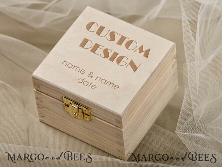 RING BEARER BOXES & PILLOWS Epoxy Wedding rings Box Presonaised Ring Box for wedding bands, rustic glam wedding ring box • handmade ring bearer box • velvet luxury ring box