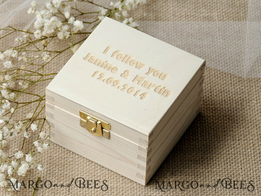 RING BEARER BOXES & PILLOWS Epoxy Wedding rings Box Personalised wedding box his and hers, engraved wedding ring box • personalised rustic ring box • real flowers in epoxy luxury ring box