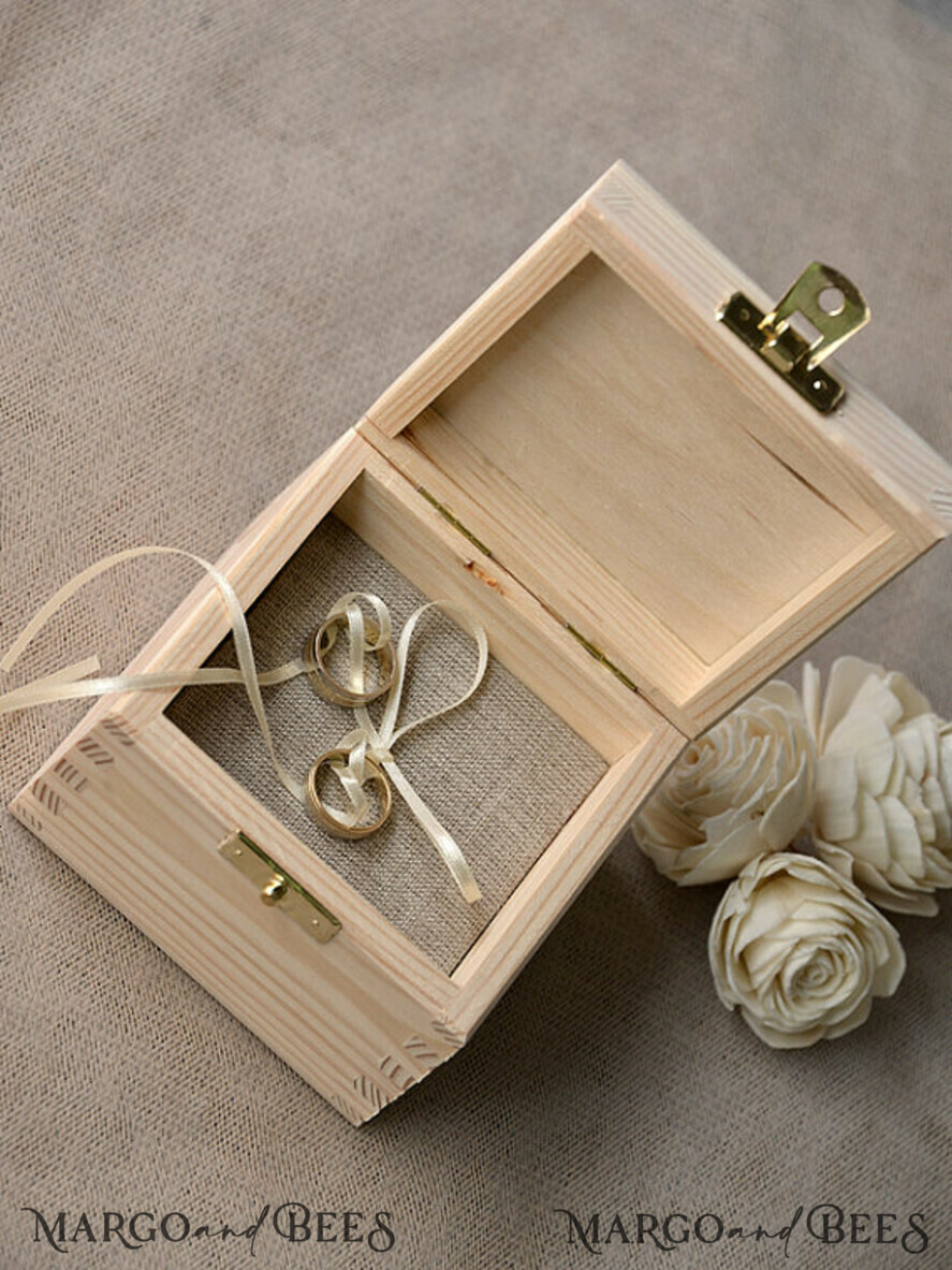 RING BEARER BOXES & PILLOWS Epoxy Wedding rings Box Personalised wedding box his and hers, wood wedding ring box • rustic wedding rings box • real flowers in resin luxury ring box