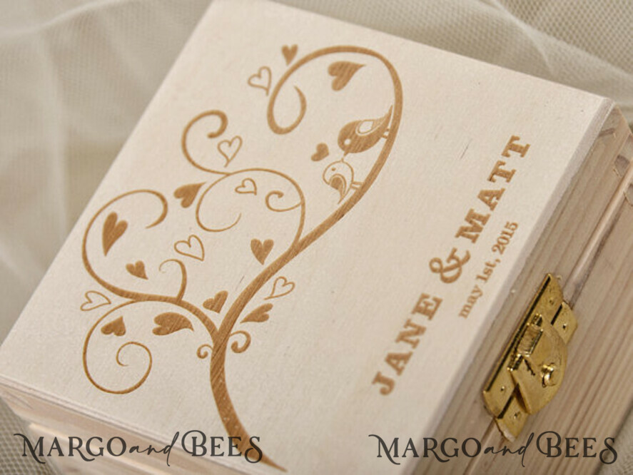 RING BEARER BOXES & PILLOWS Epoxy Wedding rings Box Personalised wedding box his and hers, engraved wedding ring box • personalised rustic ring box • real flowers in epoxy luxury ring box