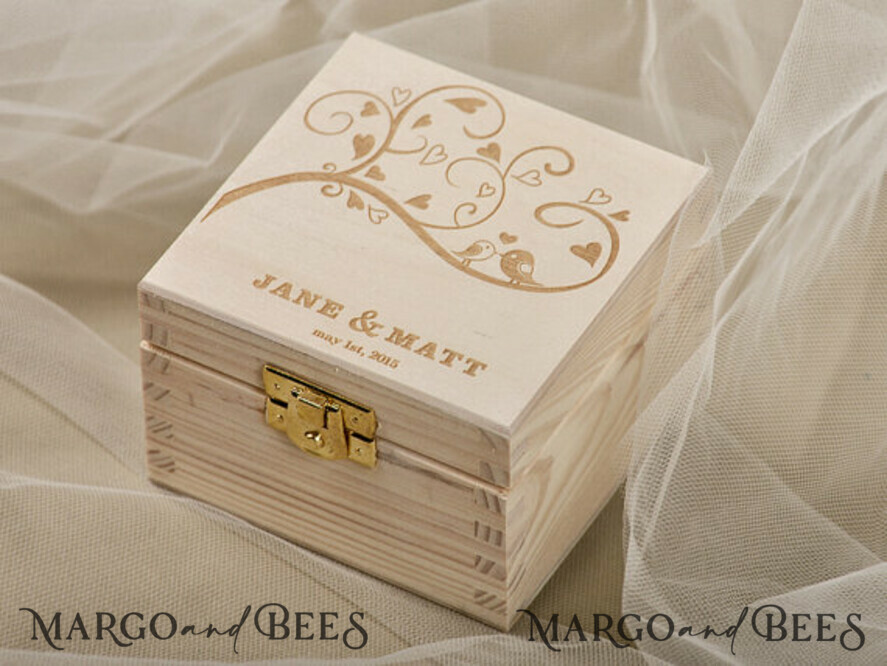 RING BEARER BOXES & PILLOWS Epoxy Wedding rings Box Personalised wedding box his and hers, engraved wedding ring box • personalised rustic ring box • real flowers in epoxy luxury ring box