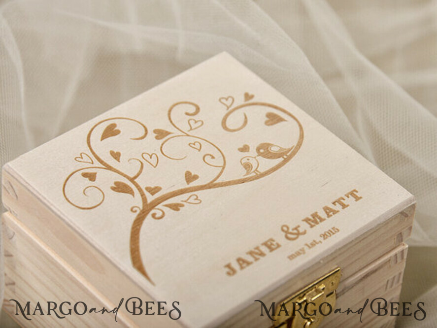 RING BEARER BOXES & PILLOWS Epoxy Wedding rings Box Personalised wedding box his and hers, engraved wedding ring box • personalised rustic ring box • real flowers in epoxy luxury ring box