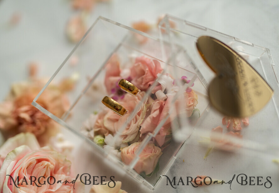 RING BEARER BOXES & PILLOWS Epoxy Wedding rings Box Luxury Gold ring box, rustic glam wedding ring box • handmade ring bearer box • We Do luxury ring box