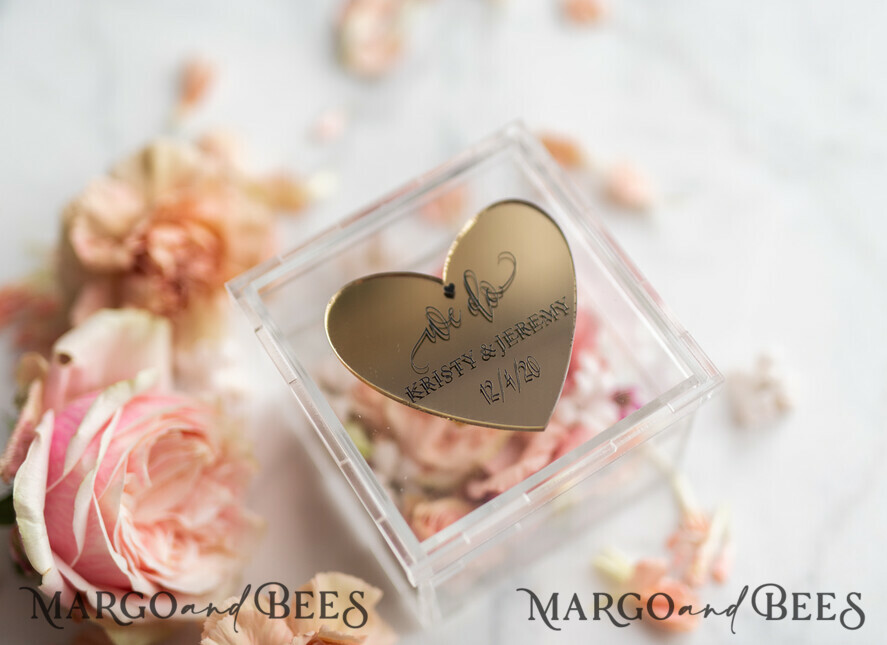 RING BEARER BOXES & PILLOWS Epoxy Wedding rings Box Luxury Gold ring box, rustic glam wedding ring box • handmade ring bearer box • We Do luxury ring box