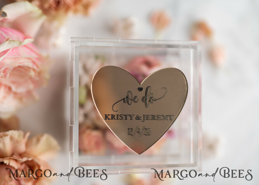 RING BEARER BOXES & PILLOWS Epoxy Wedding rings Box Luxury Gold ring box, rustic glam wedding ring box • handmade ring bearer box • We Do luxury ring box
