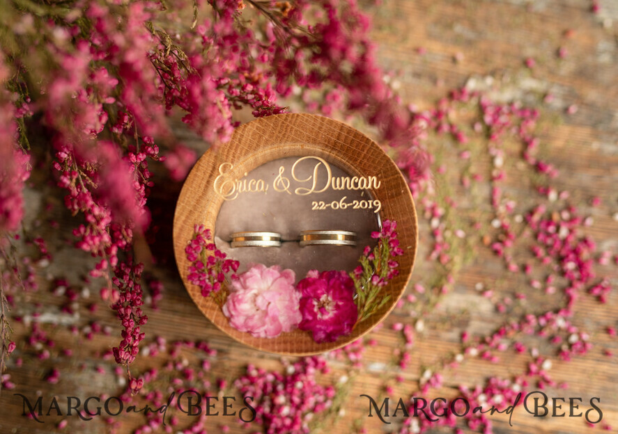 RING BEARER BOXES & PILLOWS Epoxy Wedding rings Box Custom Wedding Ring box for ceremony, Handmade wedding ring box • Real Flowers ring bearer box • wood luxury ring box