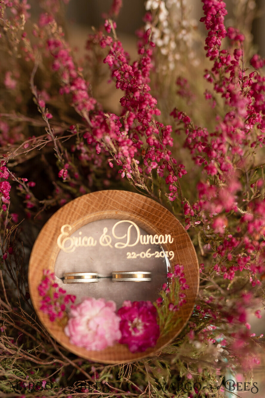 RING BEARER BOXES & PILLOWS Epoxy Wedding rings Box Custom Wedding Ring box for ceremony, Handmade wedding ring box • Real Flowers ring bearer box • wood luxury ring box