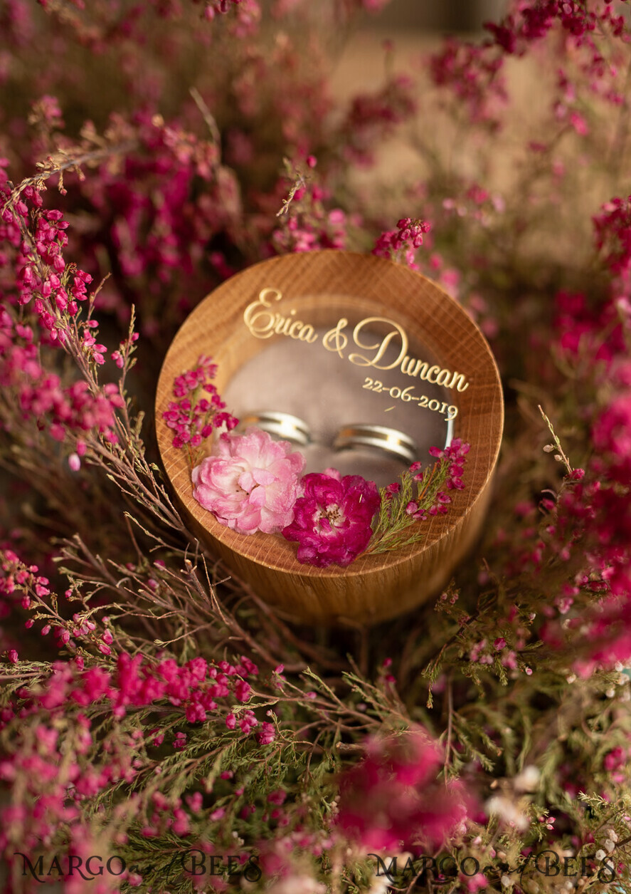 RING BEARER BOXES & PILLOWS Epoxy Wedding rings Box Custom Wedding Ring box for ceremony, Handmade wedding ring box • Real Flowers ring bearer box • wood luxury ring box