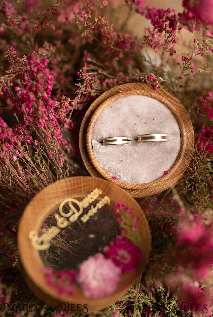 RING BEARER BOXES & PILLOWS Epoxy Wedding rings Box Custom Wedding Ring box for ceremony, Handmade wedding ring box • Real Flowers ring bearer box • wood luxury ring box