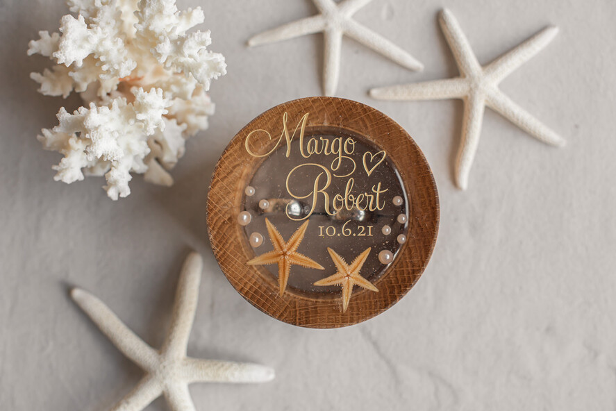 RING BEARER BOXES & PILLOWS Epoxy Wedding rings Box Beach wedding ring bearers, Handmade wedding ring box • Real Starfish ring bearer box • wood luxury ring box