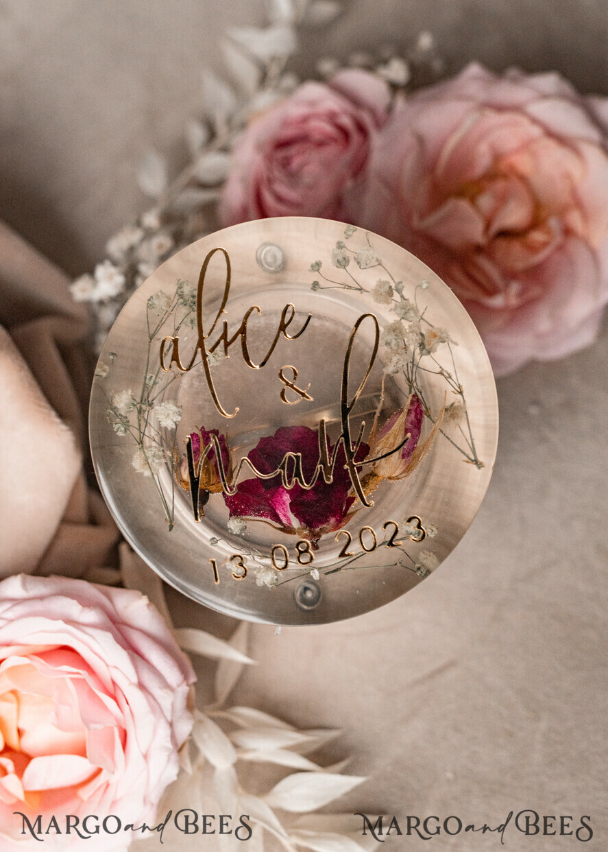 RING BEARER BOXES & PILLOWS Epoxy Wedding rings Box epoxy resin & wood wedding ring box for ceremony, Boho Epoxy Wedding Ring Boxes his hers, Transparent Epoxy dubble Ring Box for wedding, Wood resin flowers Marriage Proposal Ring Box