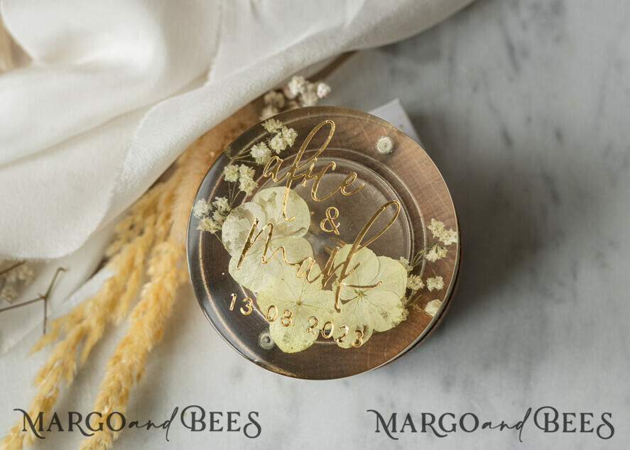 RING BEARER BOXES & PILLOWS Epoxy Wedding rings Box epoxy resin and wood wedding ring box for ceremony, Boho Epoxy Wedding Ring Boxes his hers, Transparent Epoxy dubble Ring Box for wedding, Wood resin flowers Marriage Proposal Ring Box