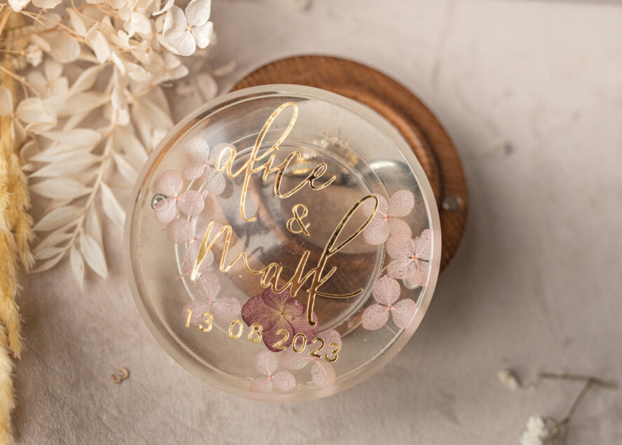 RING BEARER BOXES & PILLOWS Epoxy Wedding rings Box epoxy resin and wood wedding ring box for ceremony, Boho Epoxy Wedding Ring Boxes his hers, Transparent Epoxy dubble Ring Box for wedding, Wood resin flowers Marriage Proposal Ring Box