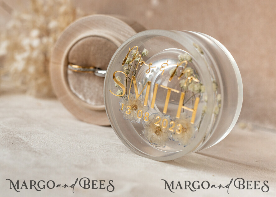 RING BEARER BOXES & PILLOWS Epoxy Wedding rings Box epoxy resin & wood wedding ring box for ceremony, Boho Epoxy Wedding Ring Boxes his hers, Transparent Epoxy dubble Ring Box for wedding, Wood resin flowers Marriage Proposal Ring Box