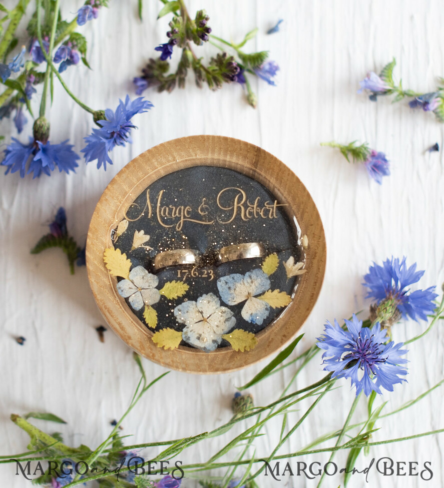 RING BEARER BOXES & PILLOWS Epoxy Wedding rings Box Presonaised Ring Box for wedding bands, rustic glam wedding ring box • handmade ring bearer box • velvet luxury ring box