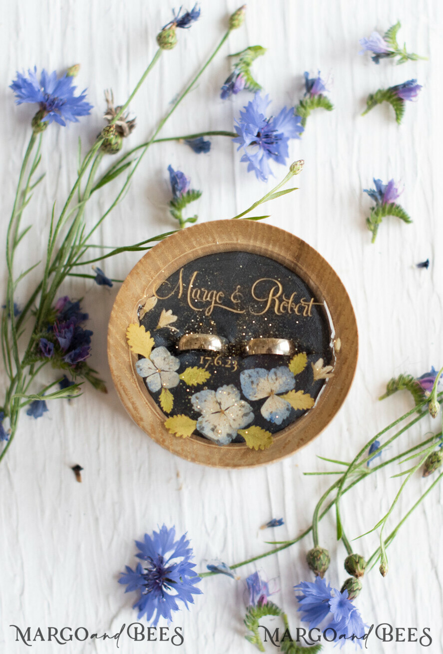 RING BEARER BOXES & PILLOWS Epoxy Wedding rings Box Presonaised Ring Box for wedding bands, rustic glam wedding ring box • handmade ring bearer box • velvet luxury ring box