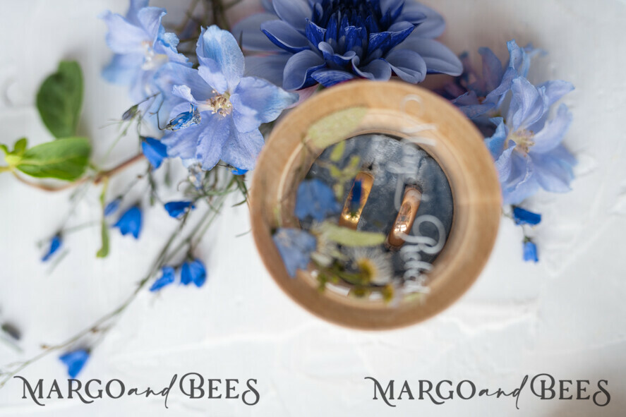 RING BEARER BOXES & PILLOWS Epoxy Wedding rings Box Personalised wedding box his and hers, Handmade wedding ring box • Real Flowers ring bearer box • wood luxury ring box