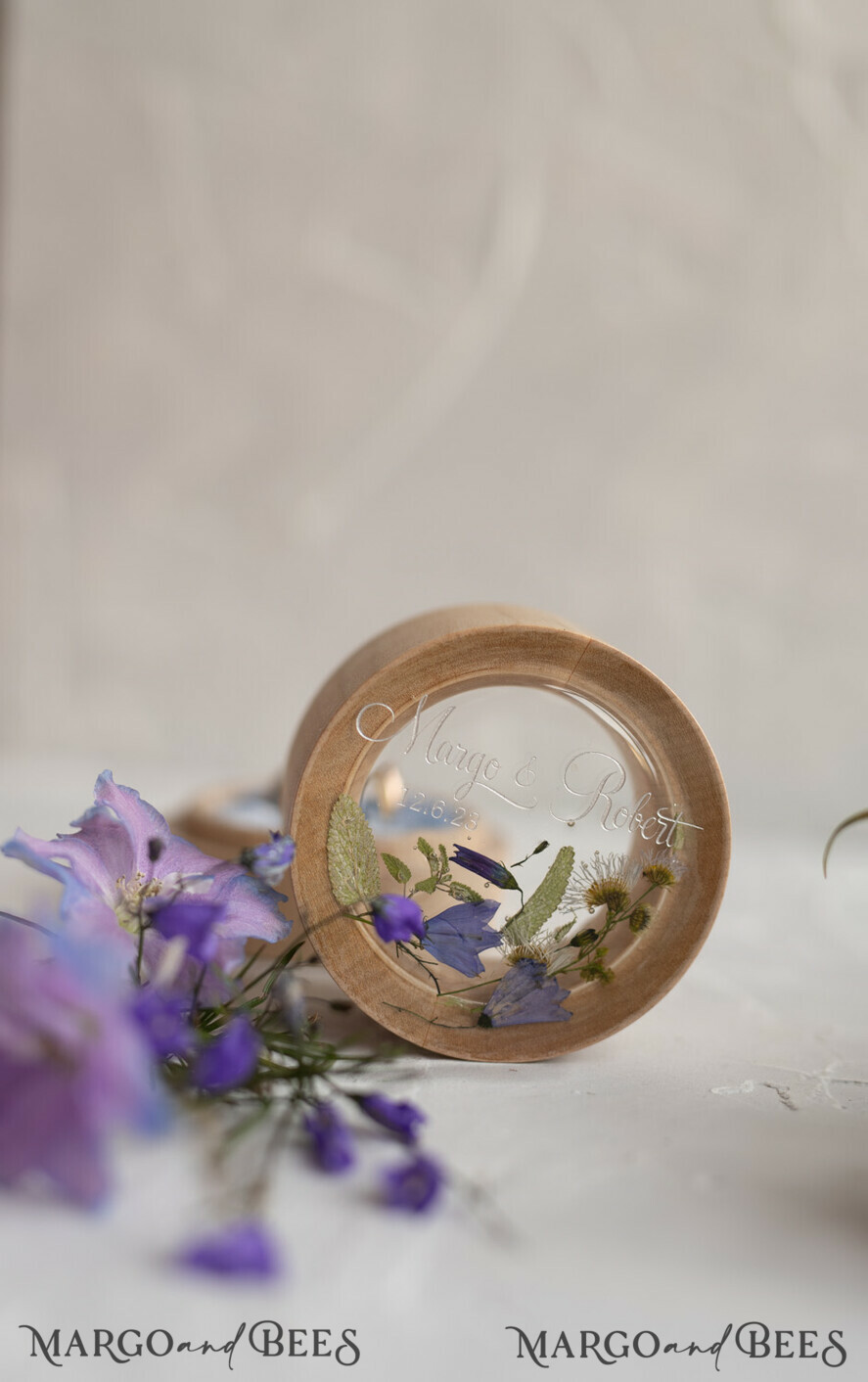 RING BEARER BOXES & PILLOWS Epoxy Wedding rings Box Personalised wedding box his and hers, Handmade wedding ring box • Real Flowers ring bearer box • wood luxury ring box