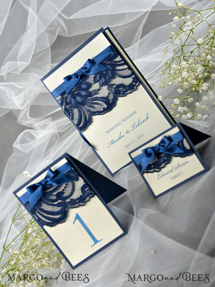PLACE CARDS / TABLE CARDS Rustic Eco Wedding Place cards Elegant Ecru and Navy Blue Wedding Place Cards, Rustic Name Tags, Romantic Wedding Place Cards with Lace and Ecru Ribbon, Custom Text, Rustic Wedding Place Card
