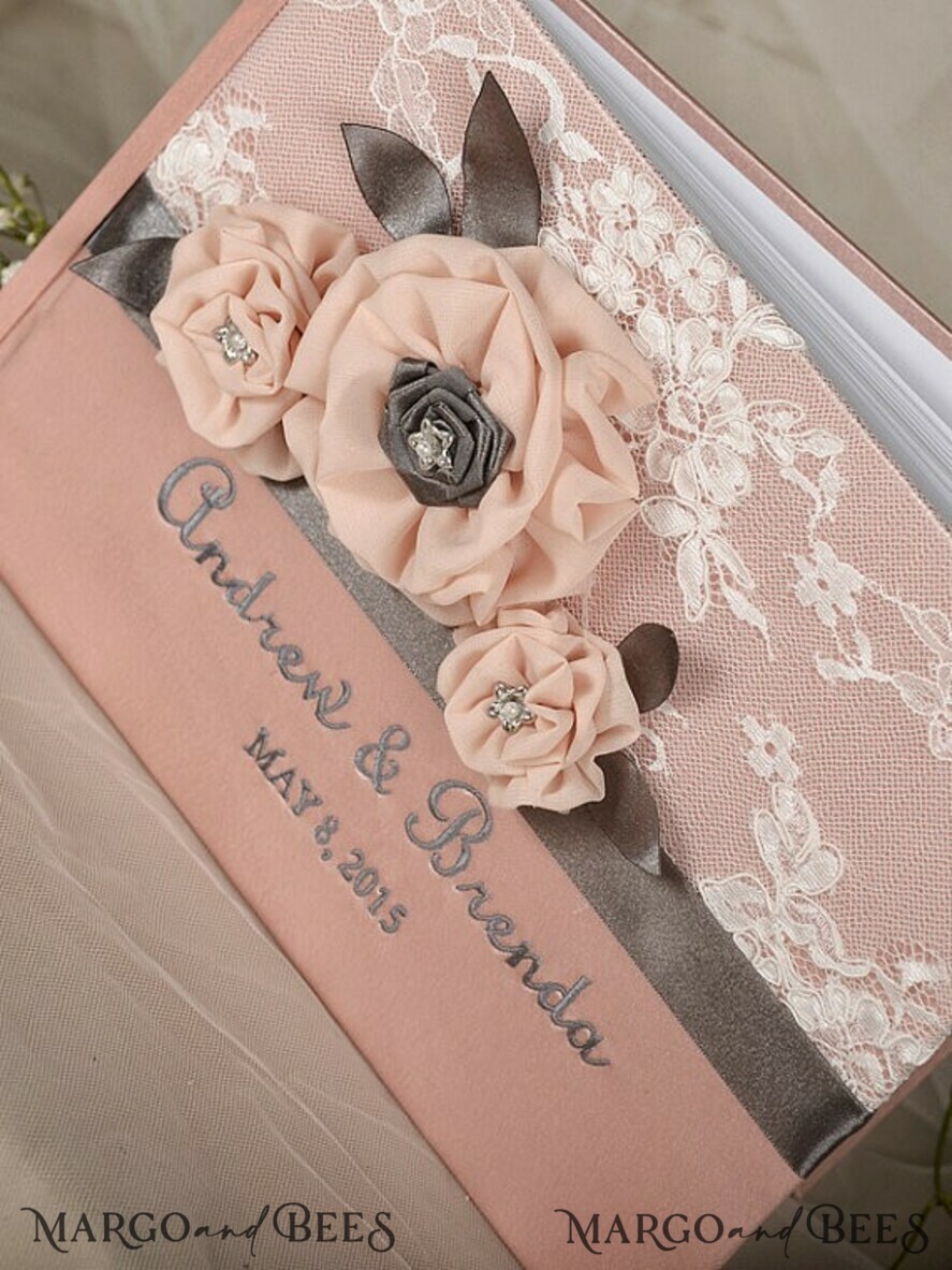 WEDDING GUEST BOOKS Vintage Floral Lace Presonalised Wedding Guest Book, Vintage Lace Instant Photo Book Boho Elegant Instax Wedding Photo Guestbook