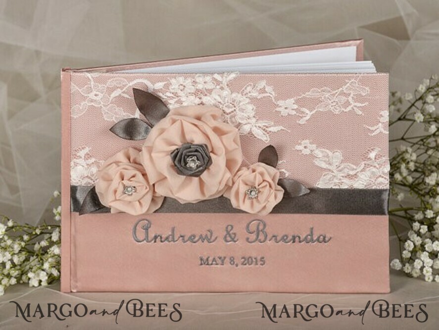 WEDDING GUEST BOOKS Vintage Floral Lace Presonalised Wedding Guest Book, Vintage Lace Instant Photo Book Boho Elegant Instax Wedding Photo Guestbook