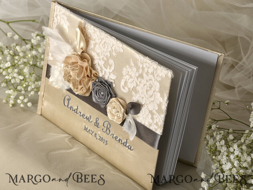 WEDDING GUEST BOOKS Vintage Floral Lace Presonalised Wedding Guest Book, Vintage Lace Instant Photo Book Boho Elegant Instax Wedding Photo Guestbook