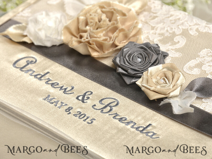 WEDDING GUEST BOOKS Vintage Floral Lace Presonalised Wedding Guest Book, Vintage Lace Instant Photo Book Boho Elegant Instax Wedding Photo Guestbook
