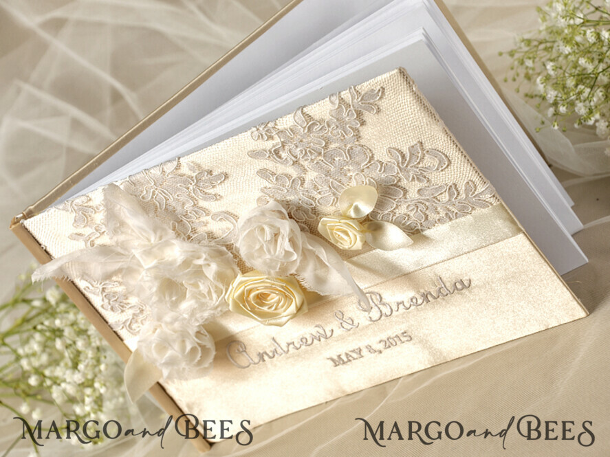 WEDDING GUEST BOOKS Vintage Floral Lace Wedding Guest Book Personalised, Vintage Lace Instant Photo Book Elegant Instax Wedding Photo