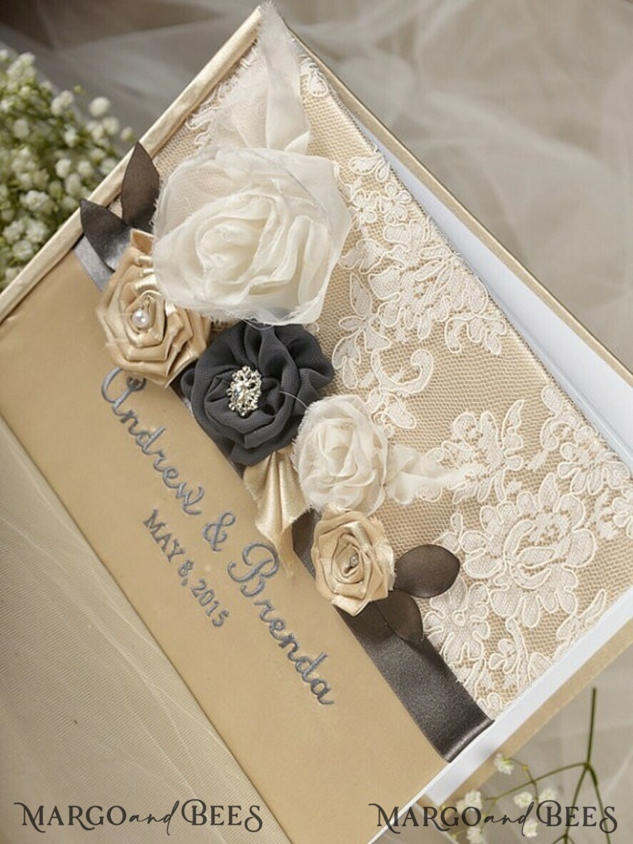 WEDDING GUEST BOOKS Vintage Floral Lace Wedding Guest Book Personalised, Vintage Lace Instant Photo Book Boho Elegant Instax Wedding Photo Guestbook