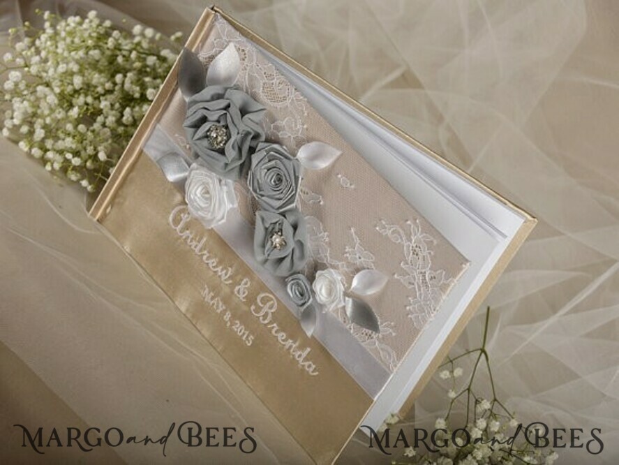 WEDDING GUEST BOOKS Vintage Floral Lace Presonalised Wedding Guest Book, Vintage Lace Instant Photo Book Boho Elegant Instax Wedding Photo Guestbook