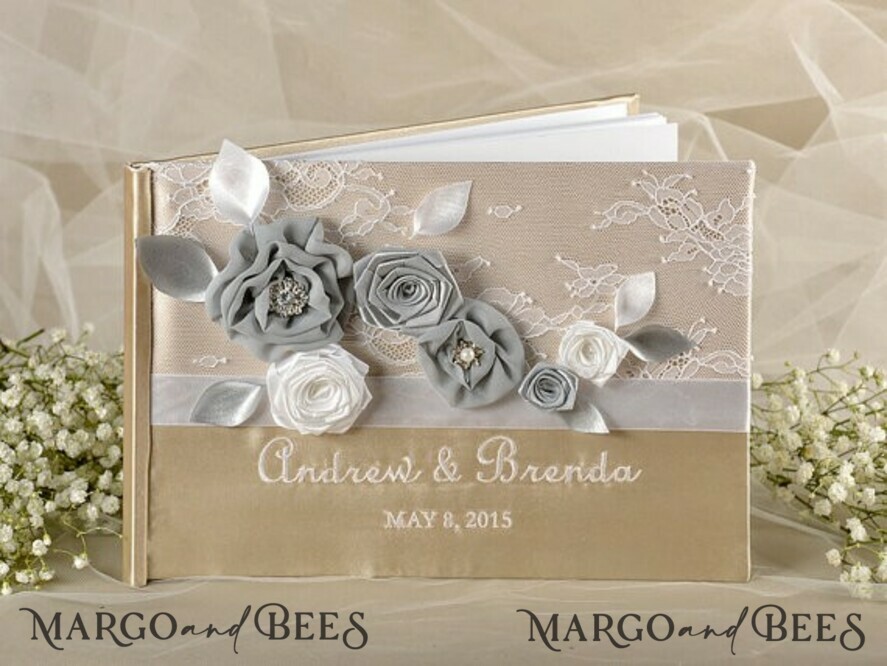 WEDDING GUEST BOOKS Vintage Floral Lace Presonalised Wedding Guest Book, Vintage Lace Instant Photo Book Boho Elegant Instax Wedding Photo Guestbook