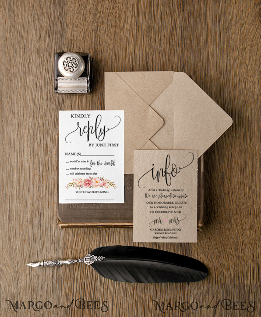 WEDDING INVITATIONS floral / boho / watercolor Best wedding invitations pastel watercolor invites elegant