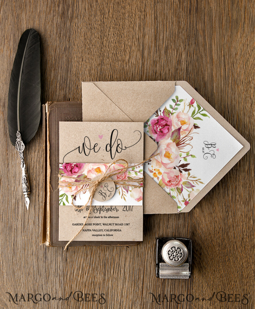 WEDDING INVITATIONS floral / boho / watercolor Best wedding invitations pastel watercolor invites elegant