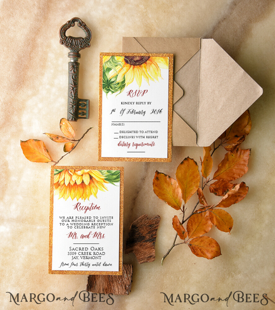 WEDDING INVITATIONS floral / boho / watercolor Beautiful wedding invitations romantic invites kraft paper