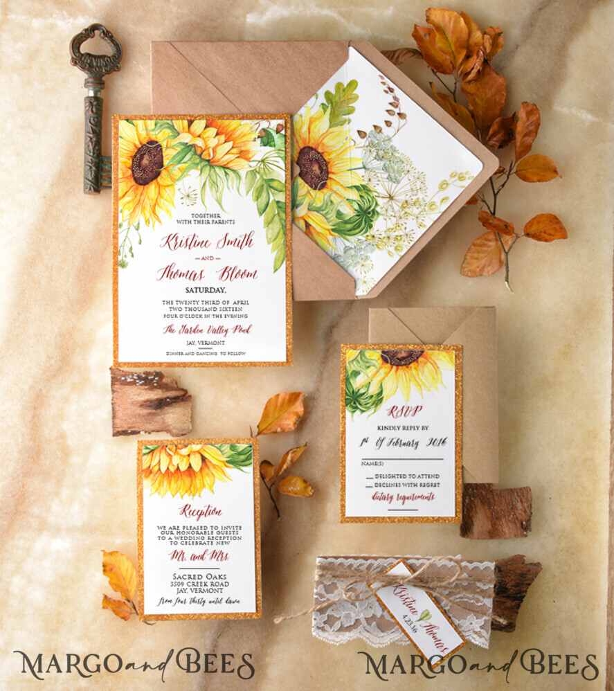 WEDDING INVITATIONS floral / boho / watercolor Beautiful wedding invitations romantic invites kraft paper