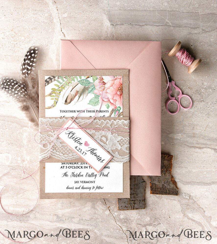 WEDDING INVITATIONS floral / boho / watercolor Wedding invitations designs, bohemian stationery, summer flowers