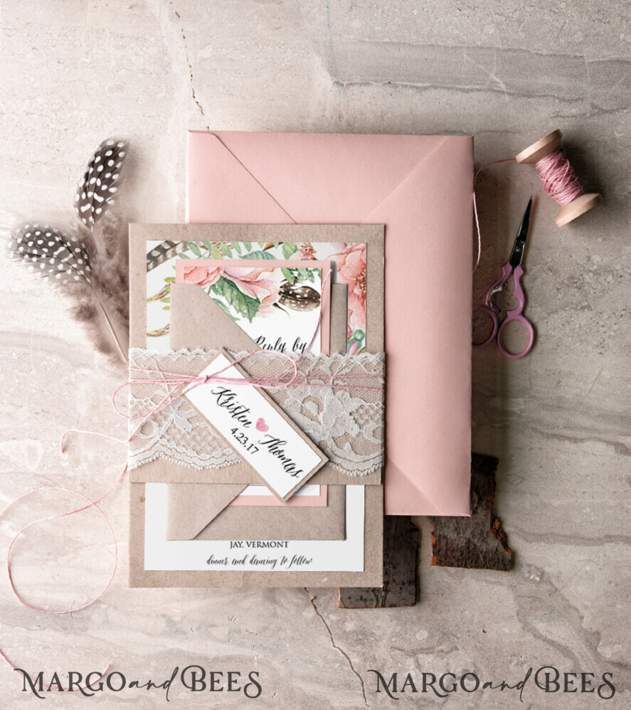 WEDDING INVITATIONS floral / boho / watercolor Wedding invitations designs, bohemian stationery, summer flowers