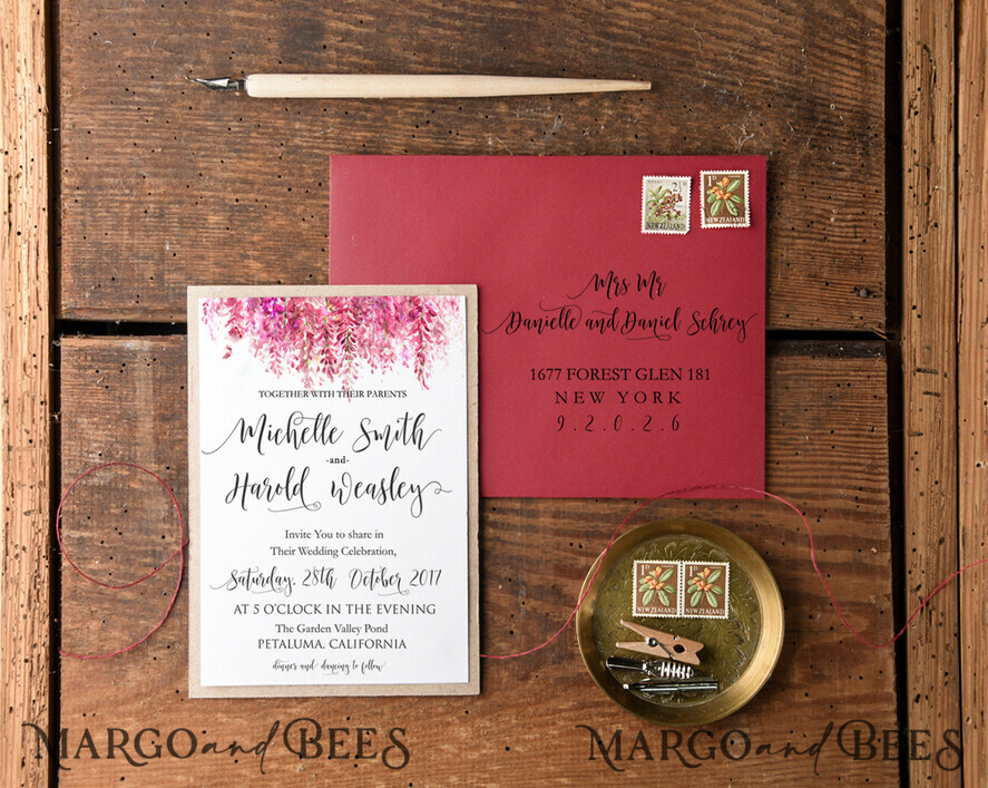 WEDDING INVITATIONS floral / boho / watercolor Elegant Wedding invitations romantic invites watercolor