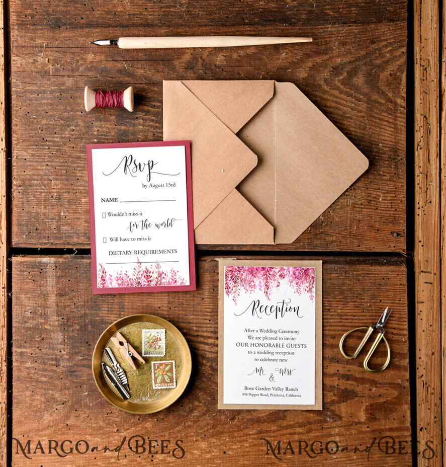 WEDDING INVITATIONS floral / boho / watercolor Elegant Wedding invitations romantic invites watercolor