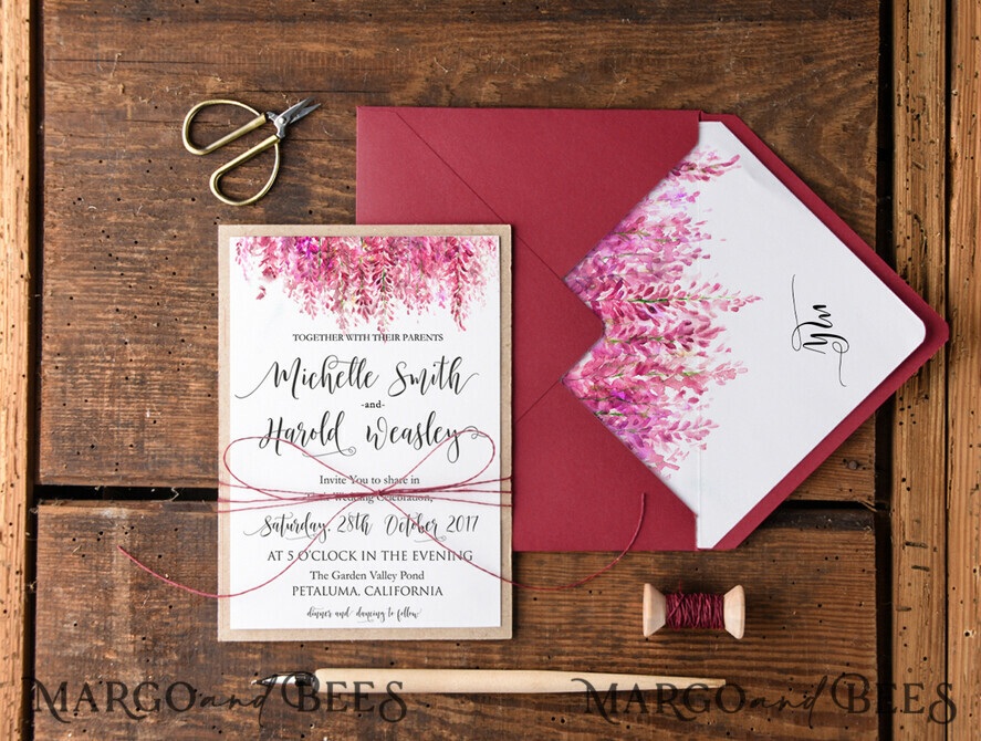 WEDDING INVITATIONS floral / boho / watercolor Elegant Wedding invitations romantic invites watercolor