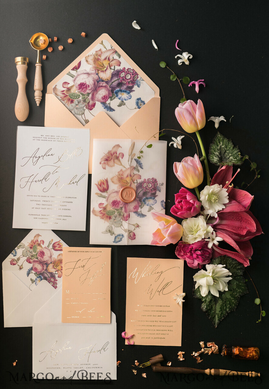 WEDDING INVITATIONS floral / boho / watercolor Stunning wedding invitations boho floral stationery elegant