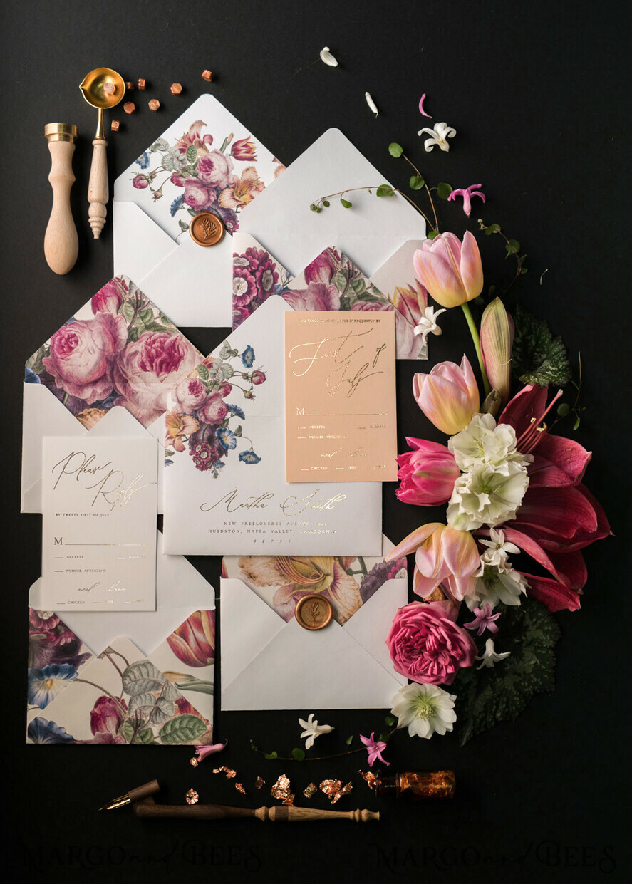 WEDDING INVITATIONS floral / boho / watercolor Stunning wedding invitations boho floral stationery elegant