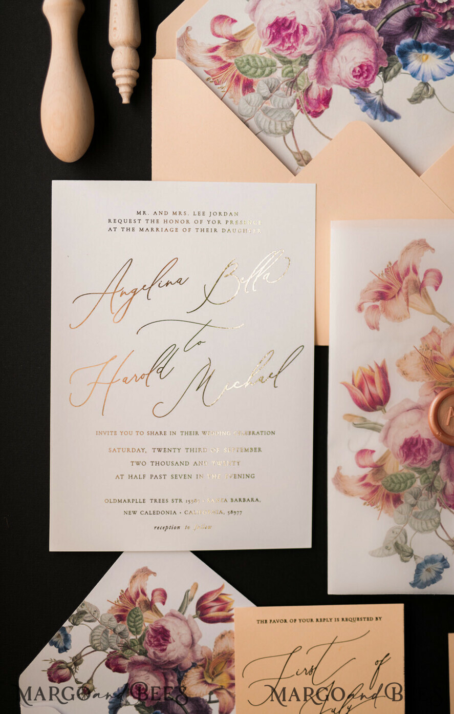 WEDDING INVITATIONS floral / boho / watercolor Stunning wedding invitations boho floral stationery elegant