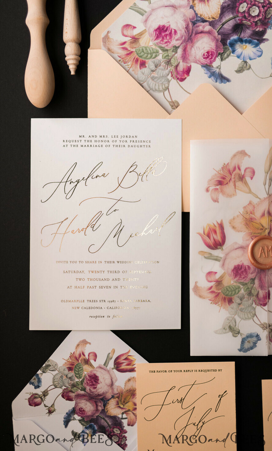 WEDDING INVITATIONS floral / boho / watercolor Stunning wedding invitations boho floral stationery elegant
