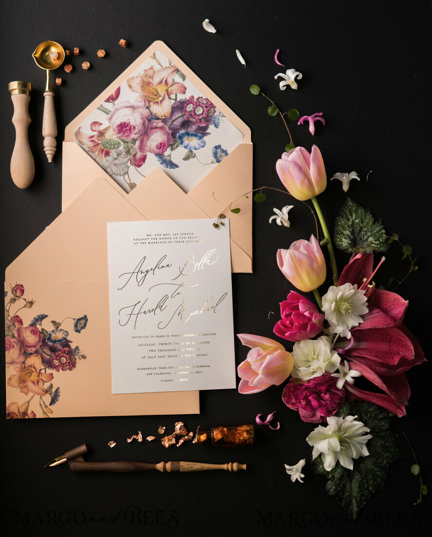 WEDDING INVITATIONS floral / boho / watercolor Stunning wedding invitations boho floral stationery elegant