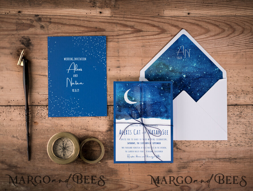 WEDDING INVITATIONS floral / boho / watercolor Unique wedding invitations colorful romantic stationery star